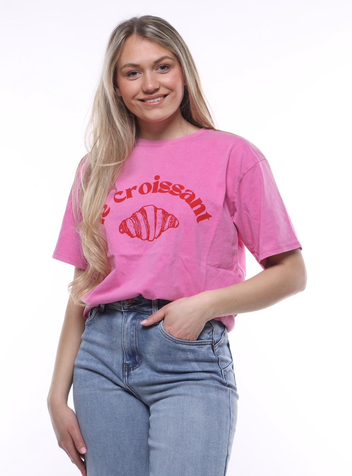 T-SHIRT CROISSANT PINK