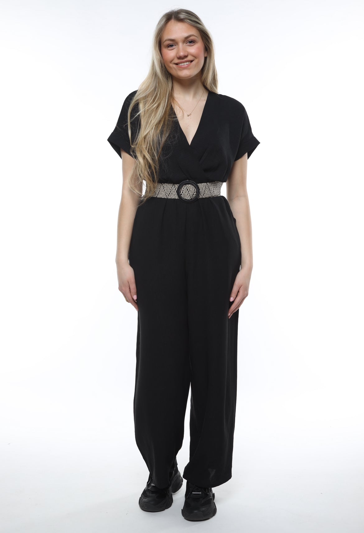 JUMPSUIT ZWART MET RIEM