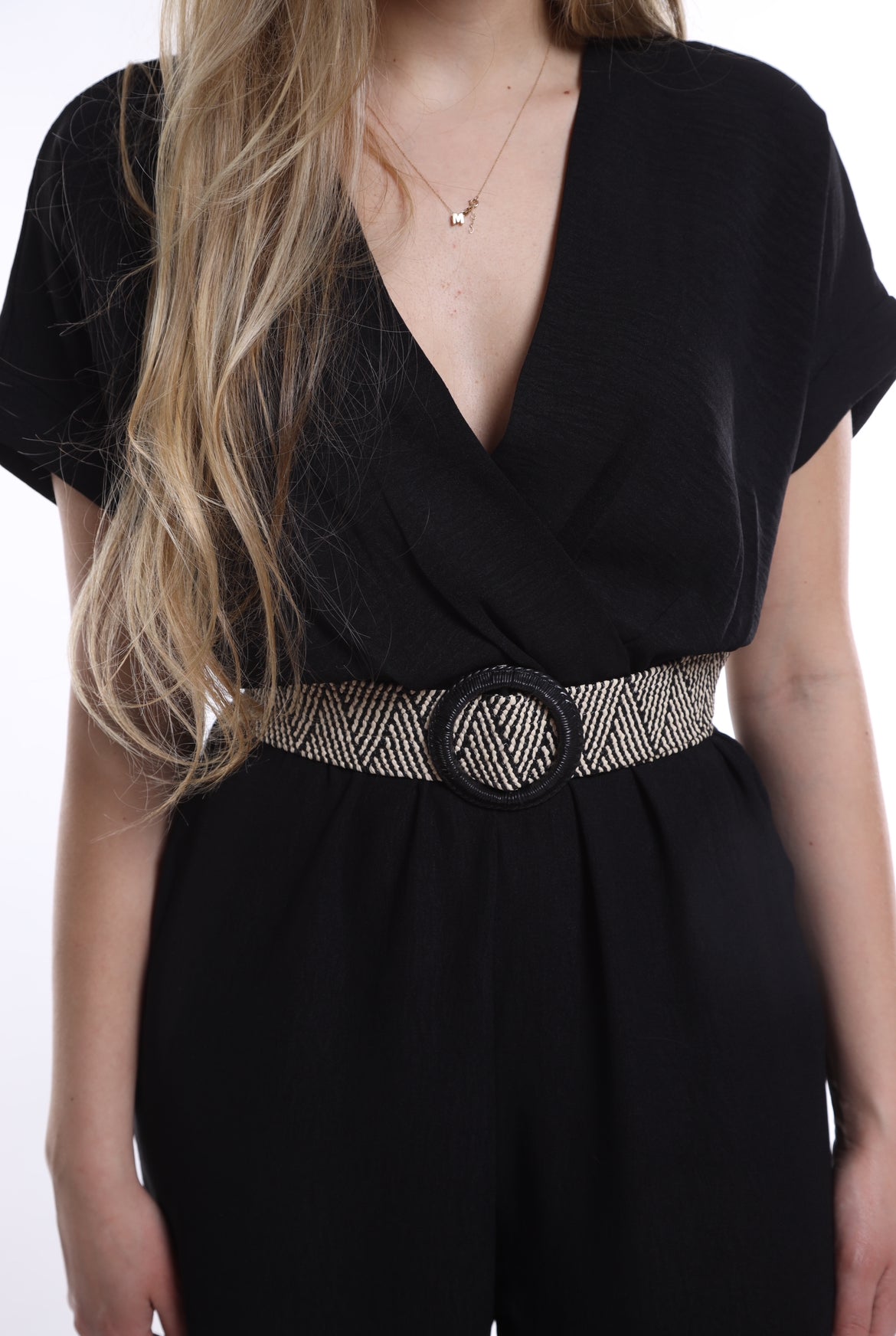 JUMPSUIT ZWART MET RIEM