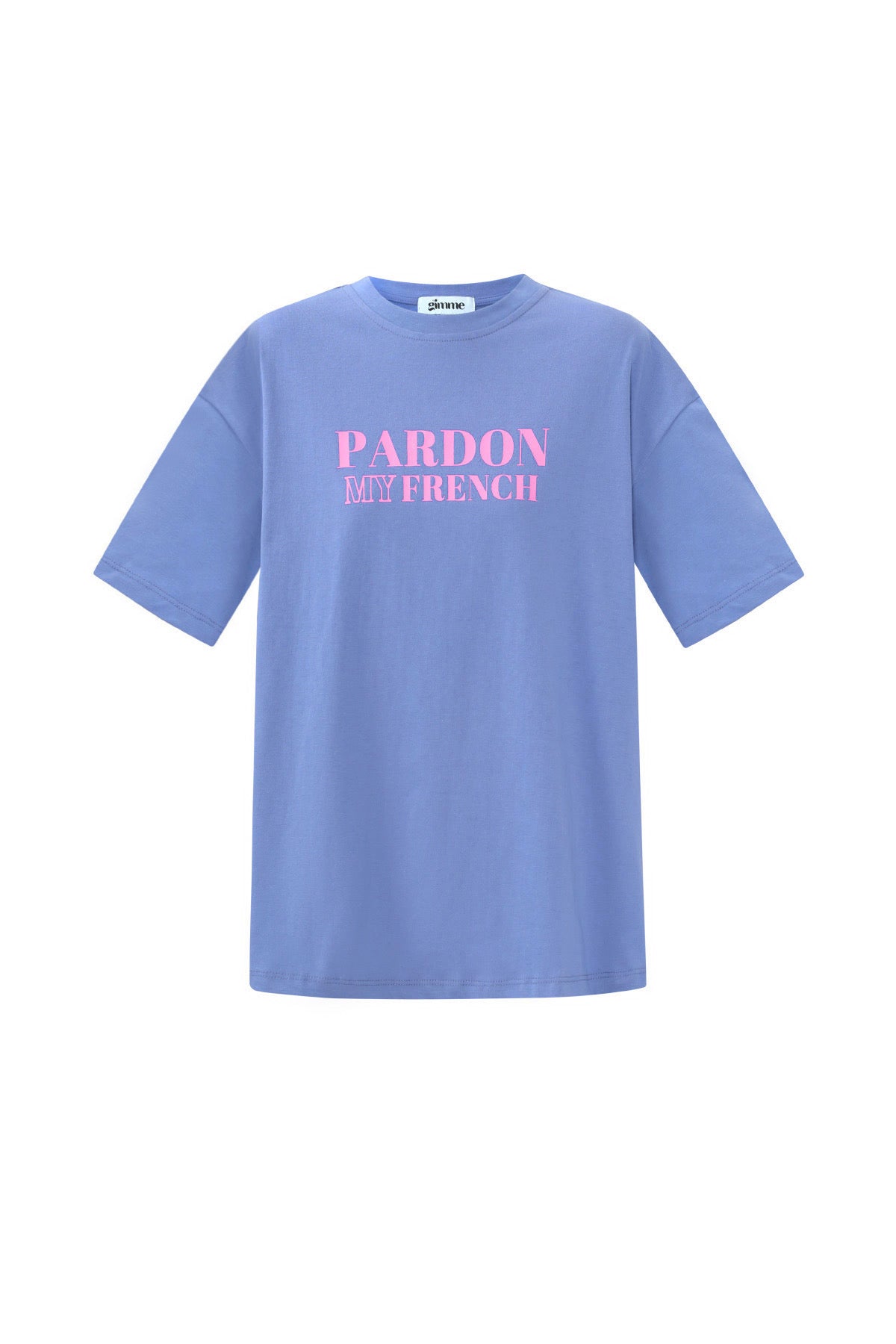 PARDON MY FRENCH T-SHIRT BLAUW