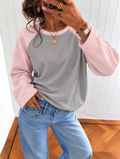 Basic longsleeve grijs roze