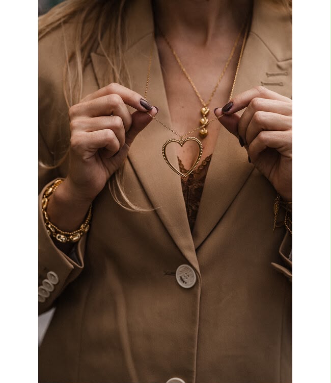 By Shir | Ketting luxe lang open hart