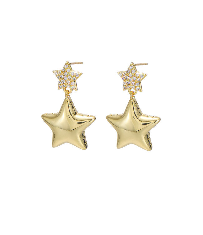 By Shir | oorbellen luxe double star