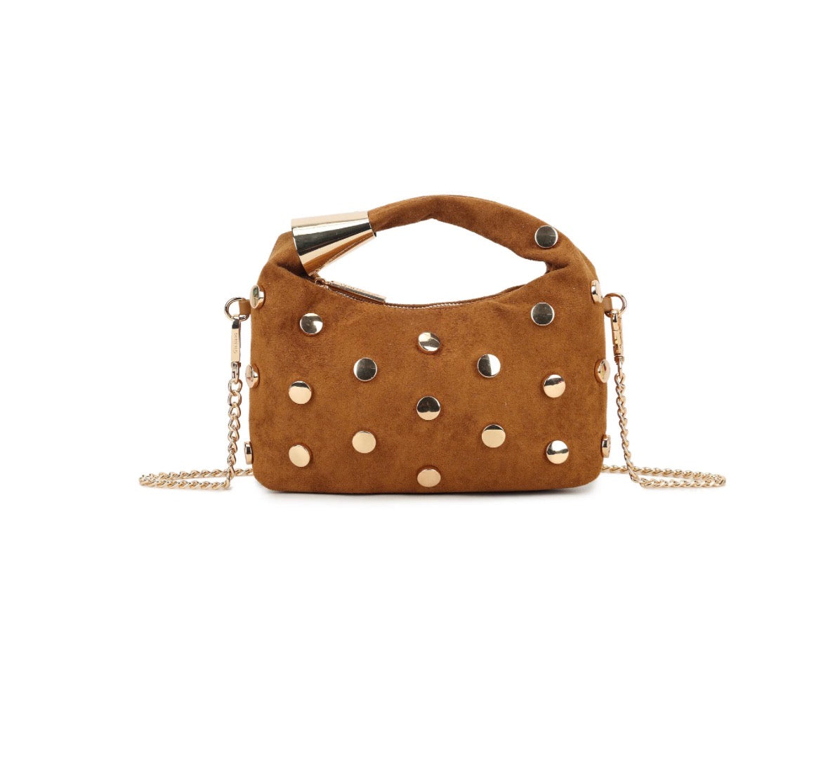 Suède stud tas camel