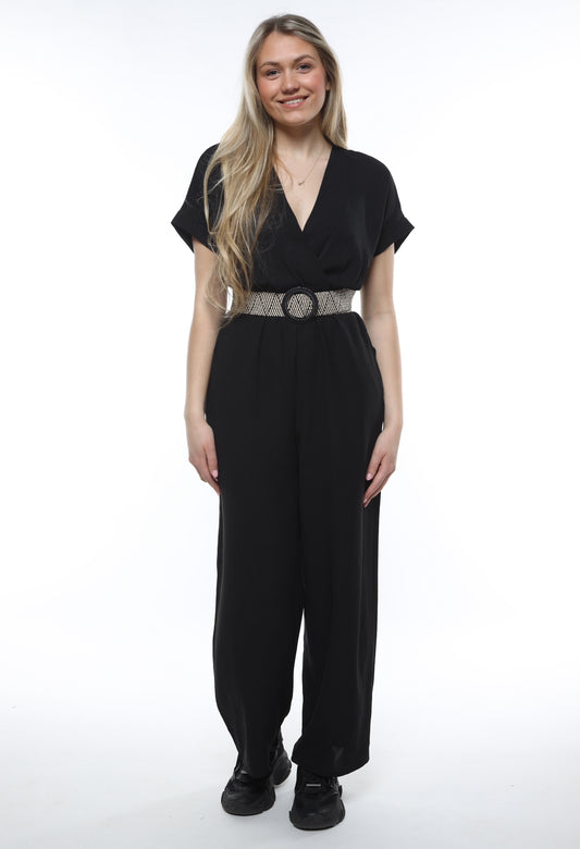 JUMPSUIT ZWART MET RIEM