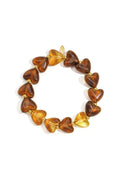 Hartjes kralenarmband koffiebruin