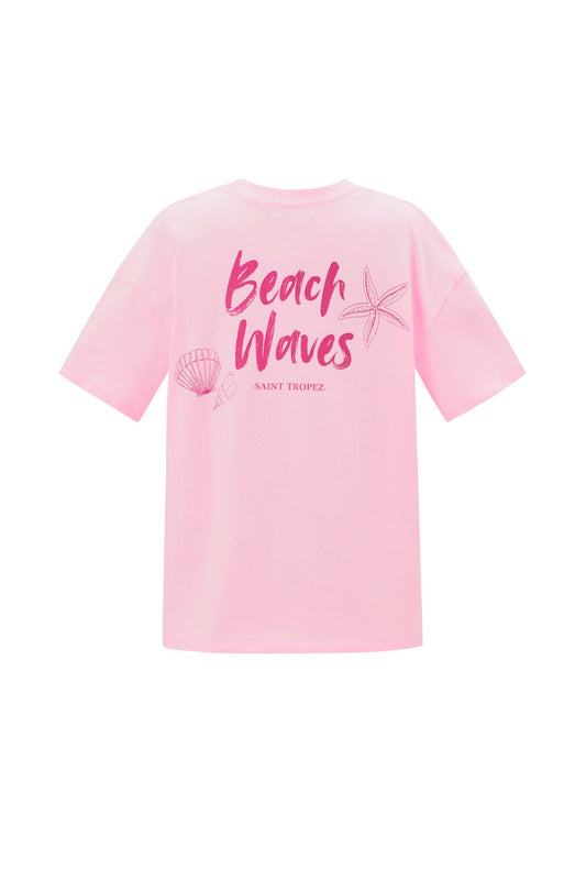T-SHIRT BEACH WAVES ROZE