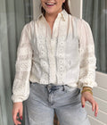 Broderie blouse wit