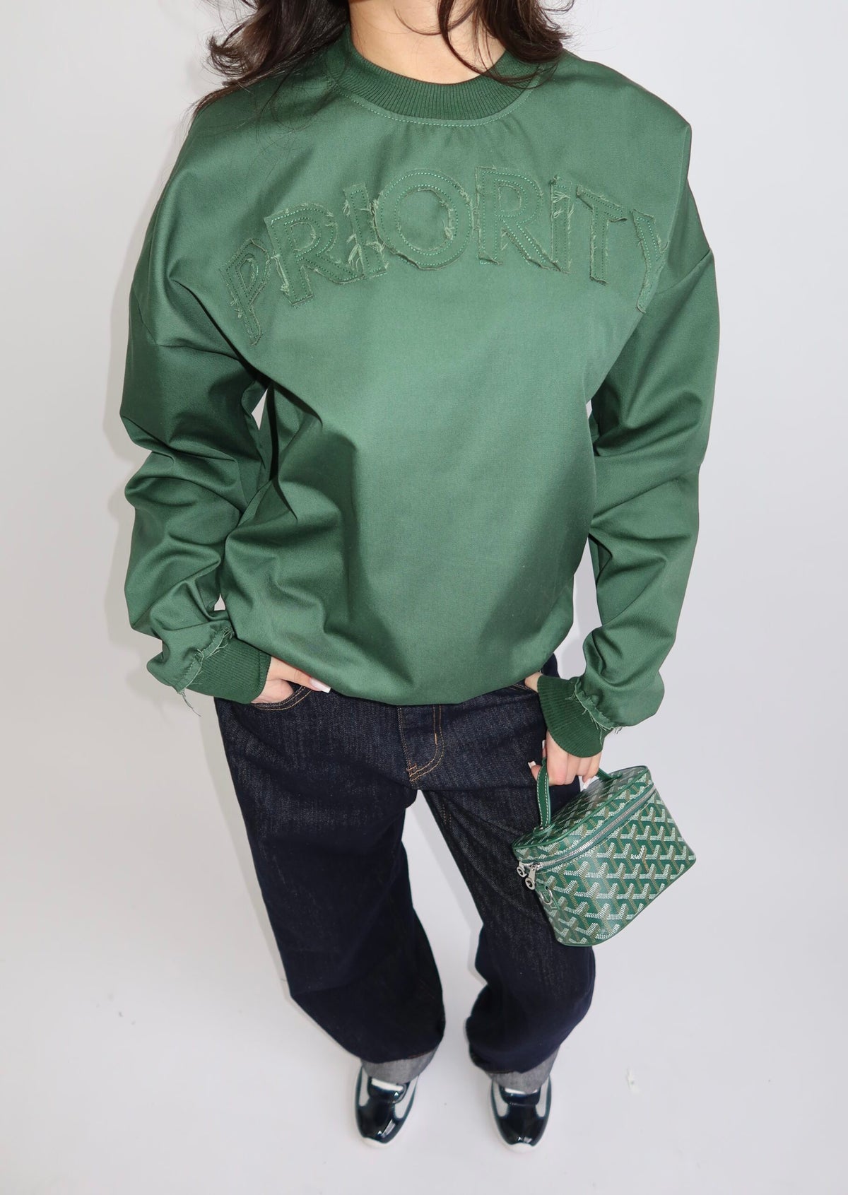 Priority - Longsleeve denim groen