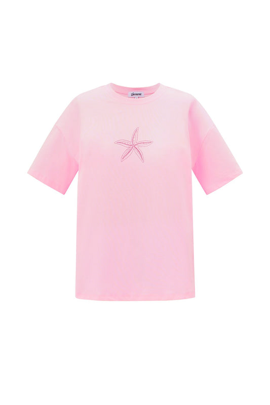 T-SHIRT BEACH WAVES ROZE