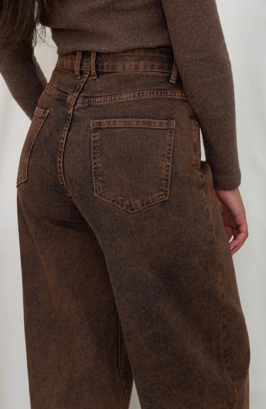 Miss Bon - Balloon Jeans roest met stretch