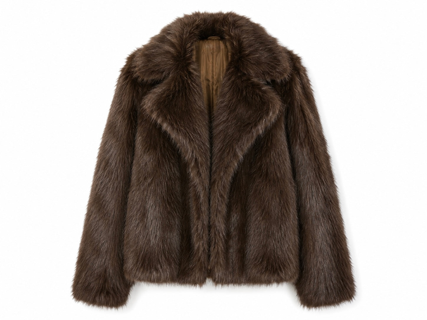 Fluffy jas bruin