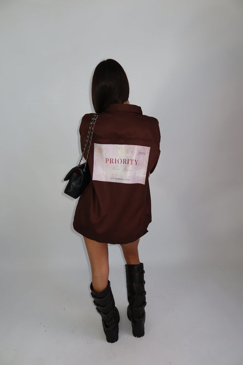 Priority - boyfriend blouse choco