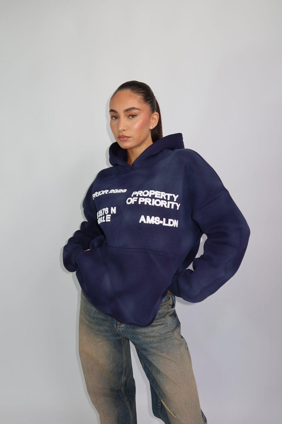 PRIORITY - AMS/LON HOODIE NAVY PRE ORDER