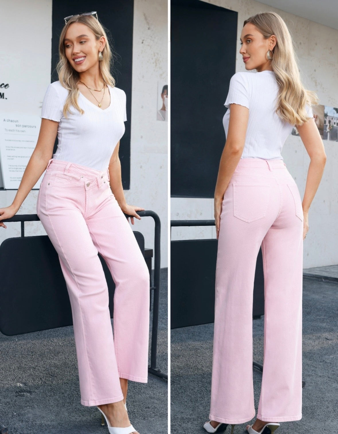 Jewelly - lichtroze met schuine knoop