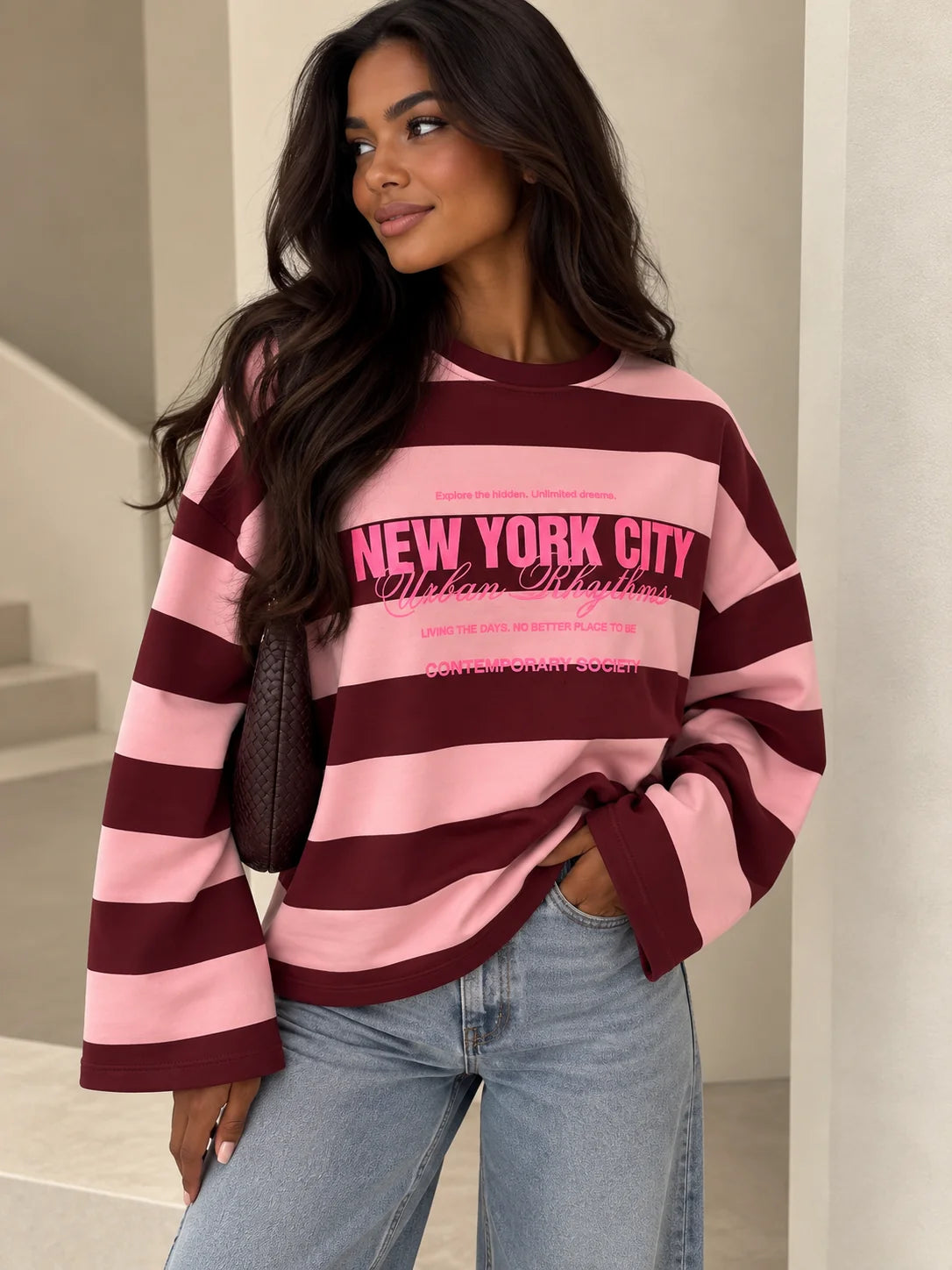Longsleeve NYC Bordeaux