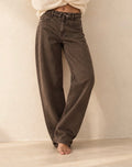 Laulia - wide leg taupe veel stretch