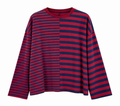 Longsleeve gestreept rood blauw