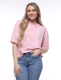 Gestreepte t-shirt roze pre-order