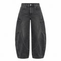 Miss Bon - Dark Grey Balloon Jeans Stretch