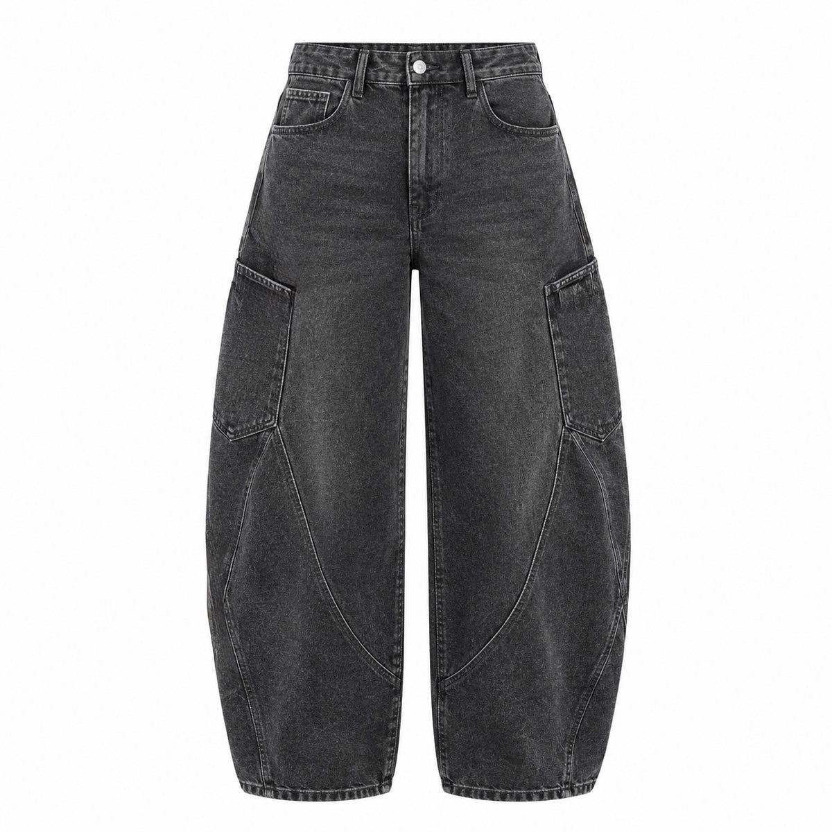 Miss Bon - Dark Grey Balloon Jeans Stretch