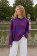 Longsleeve gestreept paars