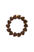 Hartjes kralenarmband donkerbruin