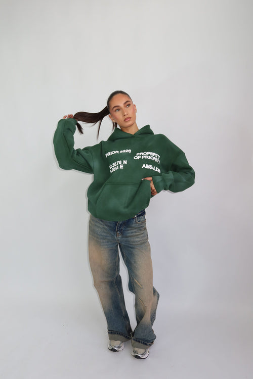 PRIORITY - AMS/LON HOODIE GROEN