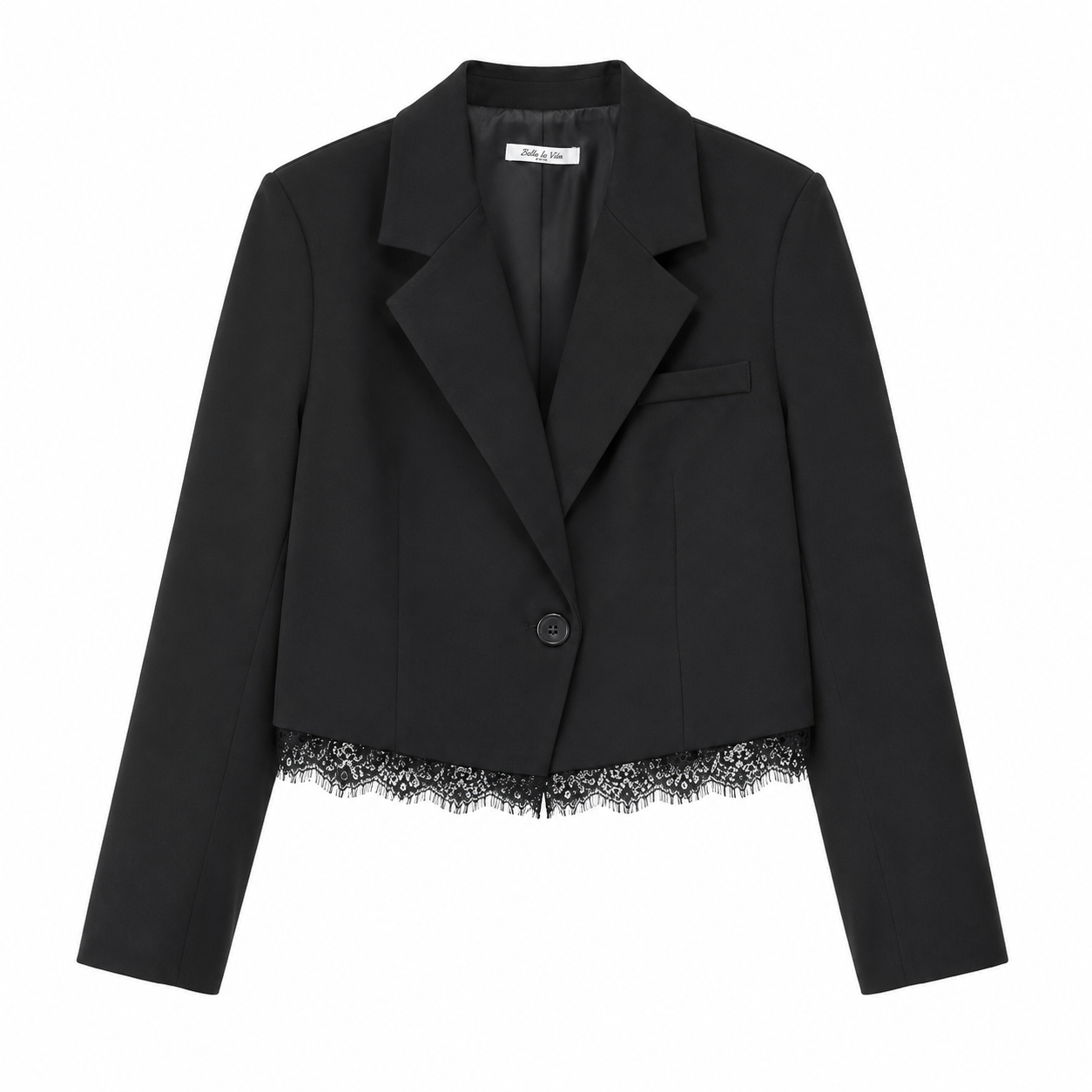 Lace blazer zwart