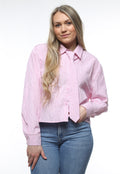 Diamond & tie blouse roze