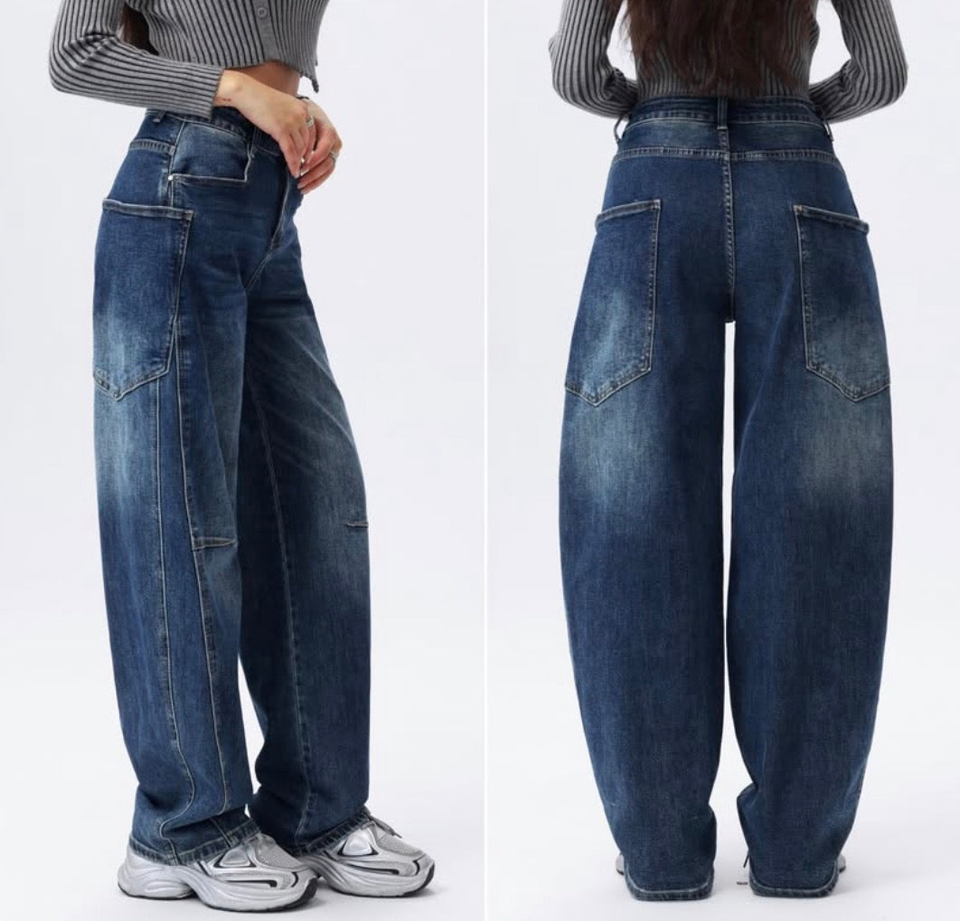 Hello Miss - balloon mid blauw stretch