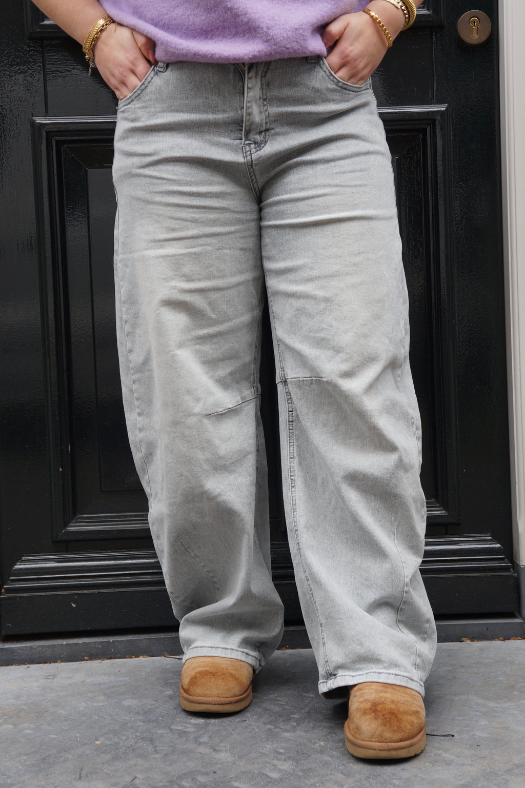 Balloon jeans blauw grijs