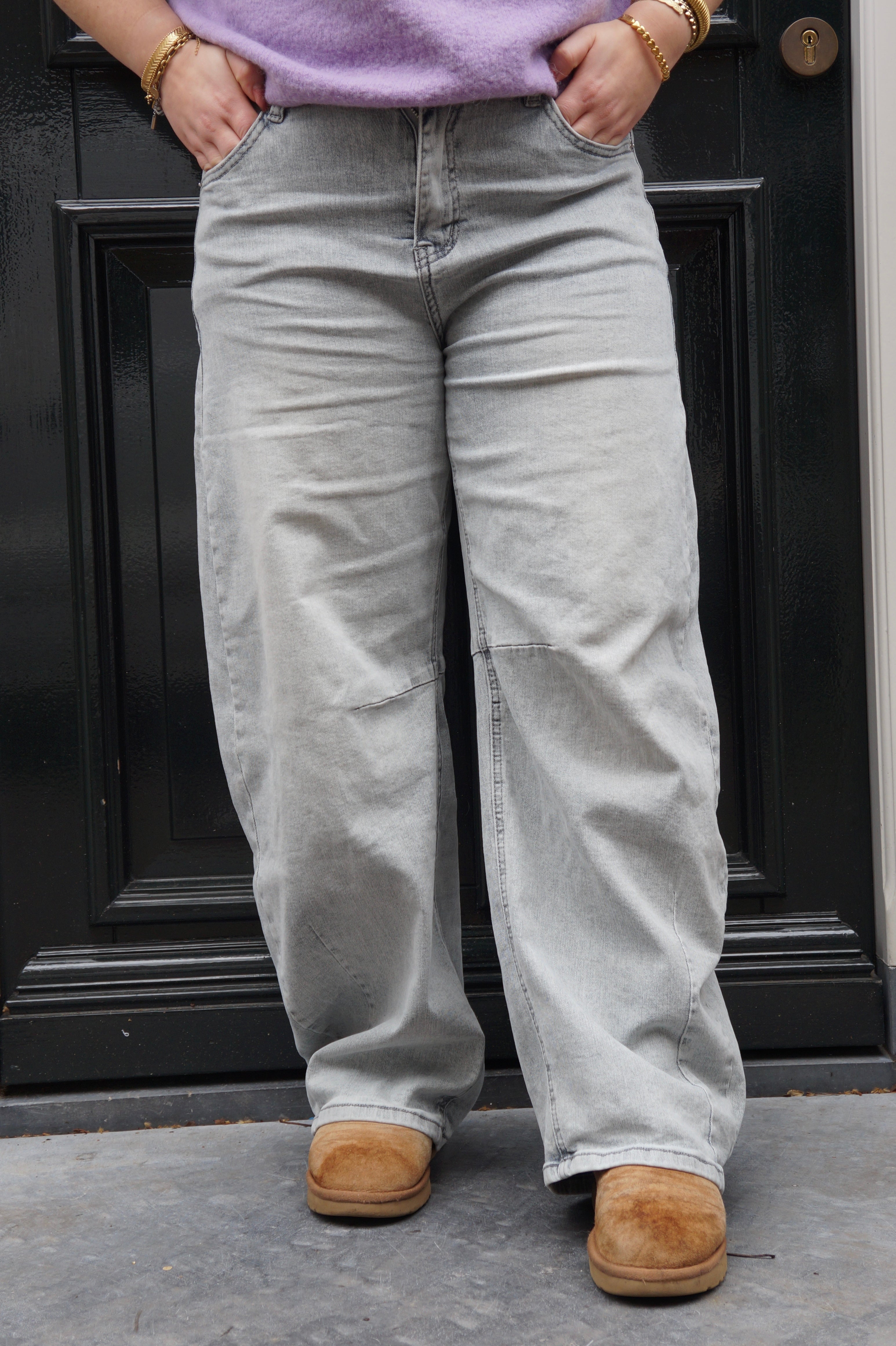 Balloon jeans blauw grijs