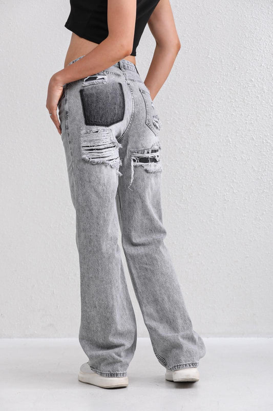 RIPPED OFF JEANS GREY