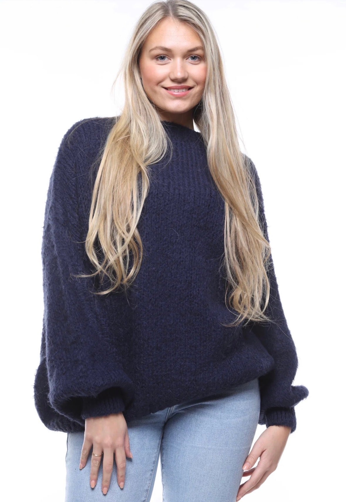 Cozy knit navy
