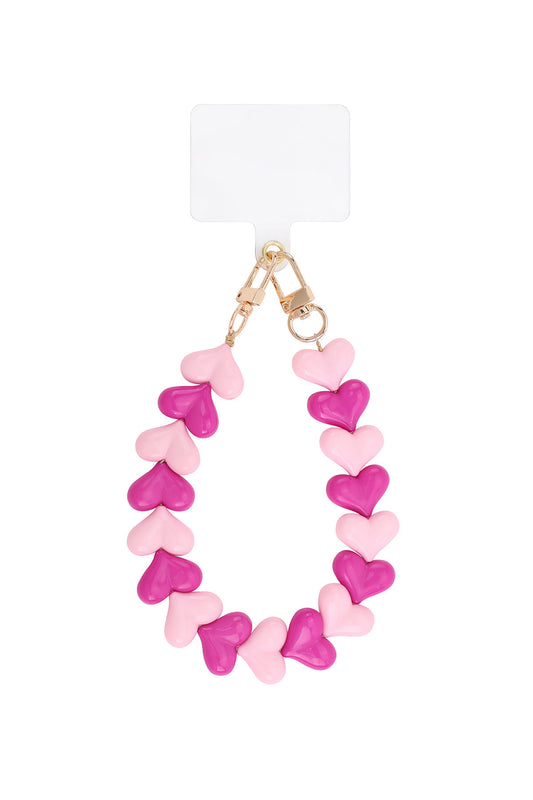 Telefoonkoort hart fuchsia