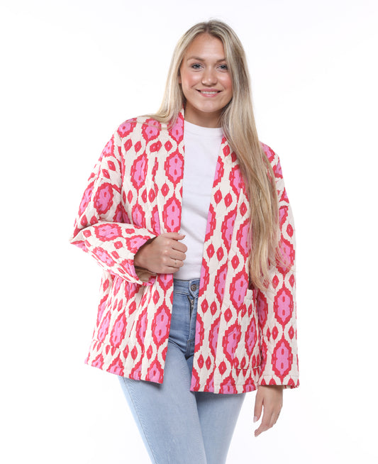 DELUXE JACKET ROZE/WIT