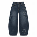 Miss Bon - Denim Balloon Jeans Stretch met sterren