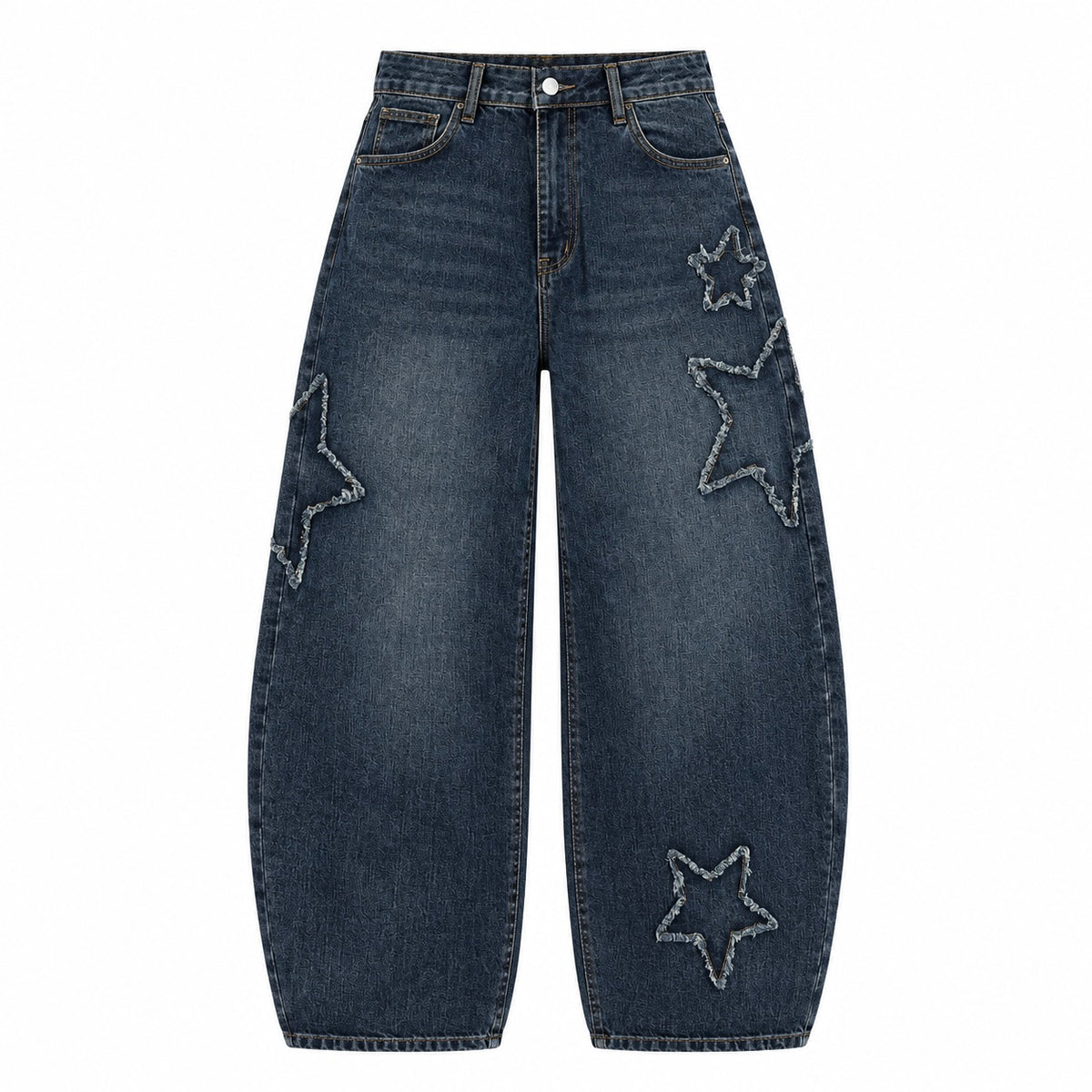 Miss Bon - Denim Balloon Jeans Stretch met sterren