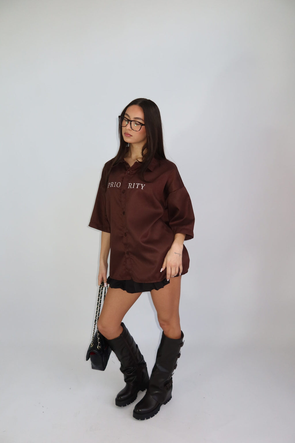 Priority - boyfriend blouse choco