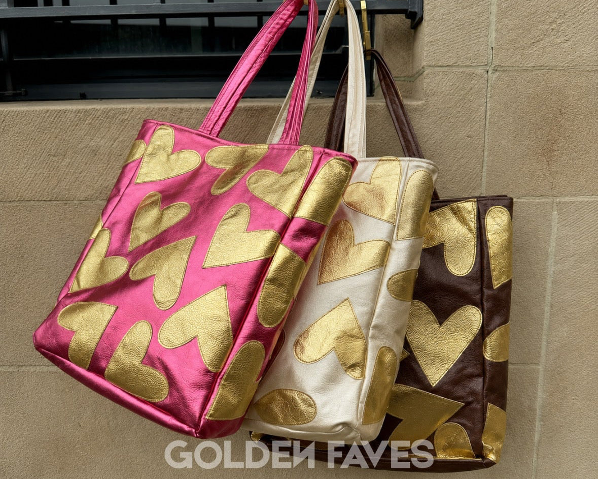 Golden Faves | Love tote 100% leer