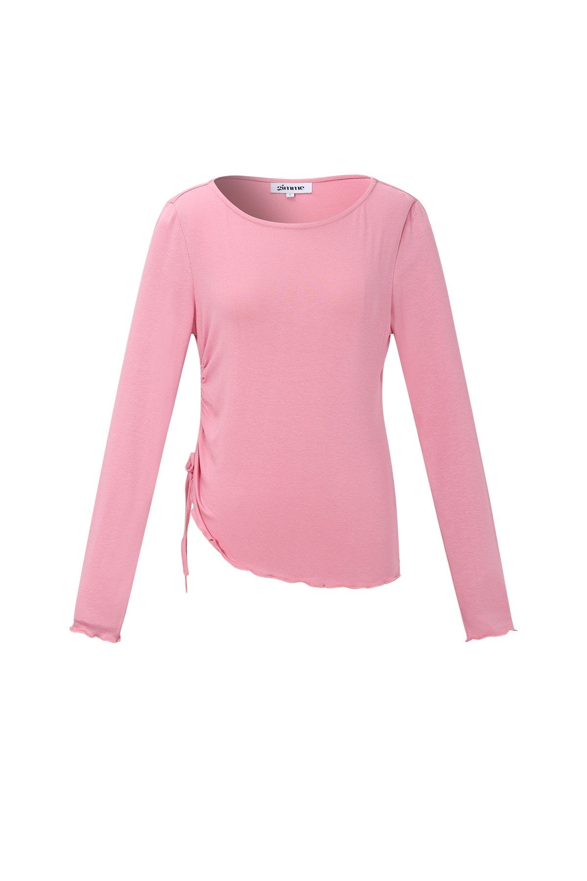 Geplooide longsleeve roze