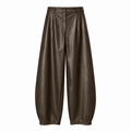 Balloon broek pu leather choco