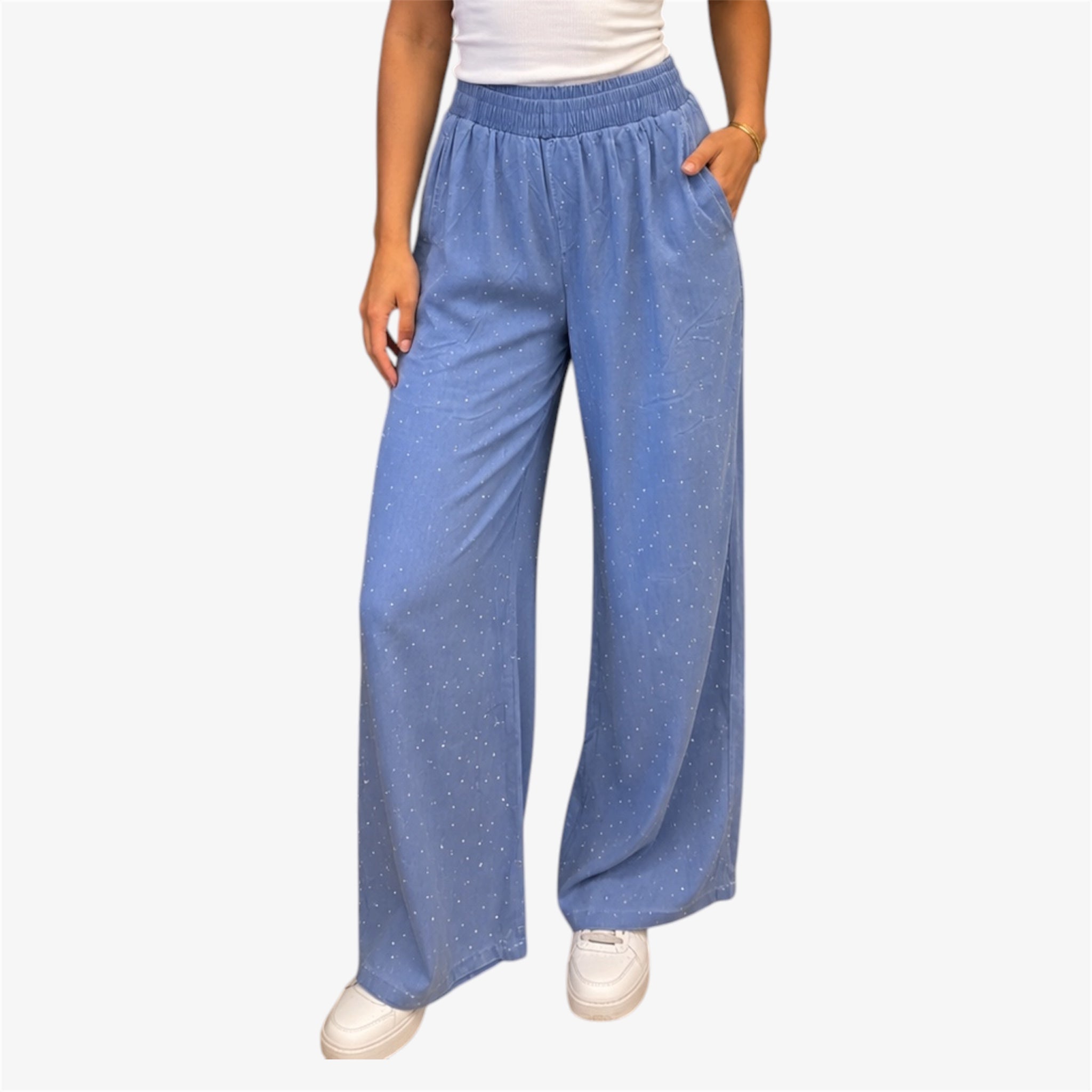 Pantalon met steentjes denim
