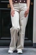 Goodies wide leg beige met naad