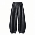 Balloon broek pu leather zwart