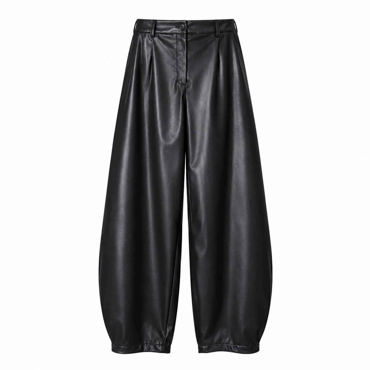 Balloon broek pu leather zwart