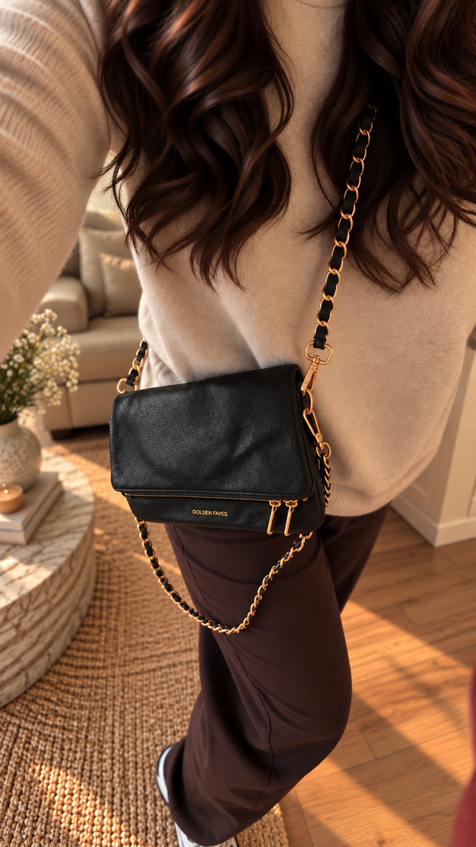 Golden Faves - Essential bag zwart 100% echt leer