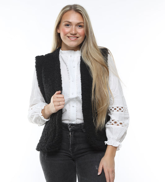 TEDDY GILET ZWART