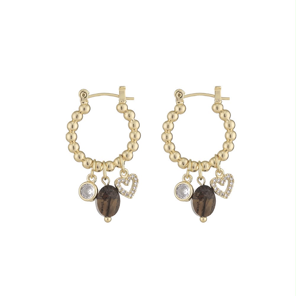 By Shir | oorbellen luxe mix bruin goud